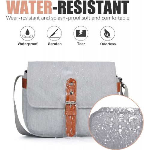  CADeN Compact Camera Shoulder Bag, Retro DSLR SLR Mirrorless Camera Messenger Case Bag Compatible with 1 Nikon Canon Sony Mirrorless Cameras 1/2 Len Accessories(Light Grey)