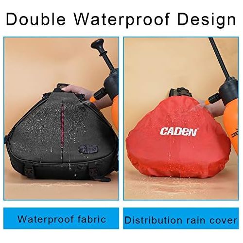  CADeN Camera Bag Sling Backpack Camera Case Waterproof with Rain Cover Tripod Holder, Compatible for DSLR/SLR Mirrorless Cameras (Canon Nikon Sony Pentax) and Accessories Black