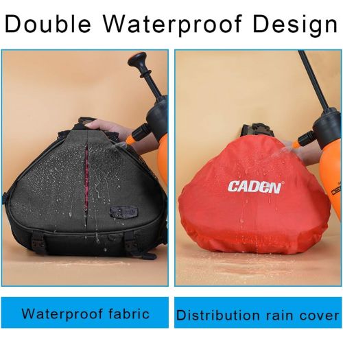  CADeN Camera Bag Sling Backpack Camera Case Waterproof with Rain Cover Tripod Holder, Compatible for DSLR/SLR Mirrorless Cameras (Canon Nikon Sony Pentax) and Accessories Black