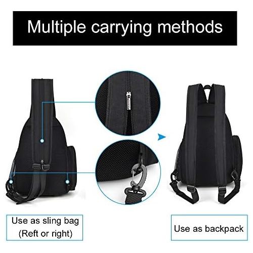  CADeN Camera Bag Sling Backpack, Camera Case Backpack with Tripod Holder for DSLR/SLR Mirrorless Cameras (Canon Nikon Sony Pentax) Black
