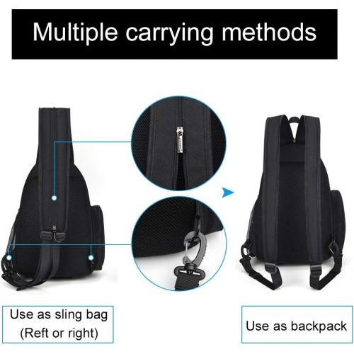  CADeN Camera Bag Sling Backpack, Camera Case Backpack with Tripod Holder for DSLR/SLR Mirrorless Cameras (Canon Nikon Sony Pentax) Black