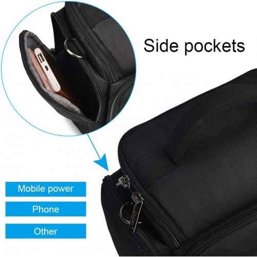  CADeN Camera Shoulder Crossbody Bag Case Compatible for Nikon, Canon, Sony SLR/DSLR Mirrorless Cameras and Lenses Waterproof Black Large