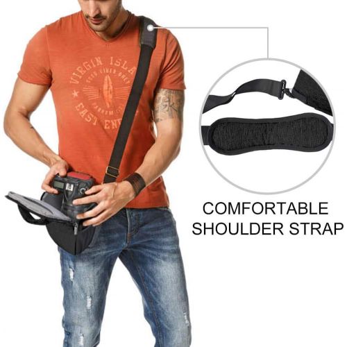  CADeN DSLR/SLR Camera Shoulder Bag Case with Adjustable Shoulder Strap, Compatible for Nikon, Canon, Sony Mirrorless Cameras Waterproof (Large)
