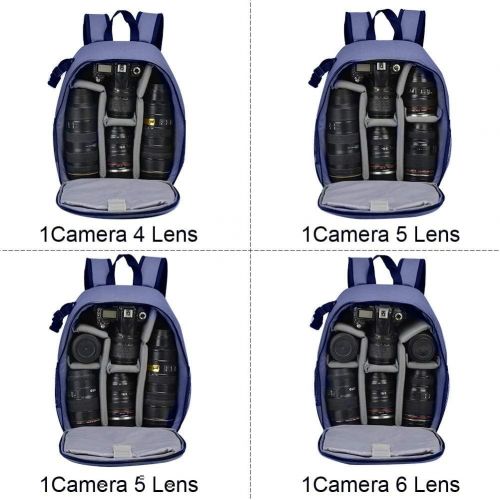 CADeN Camera Backpack Bag Professional for DSLR/SLR Mirrorless Camera Waterproof, Camera Case Compatible for Sony Canon Nikon Camera and Lens Tripod Accessories Blue