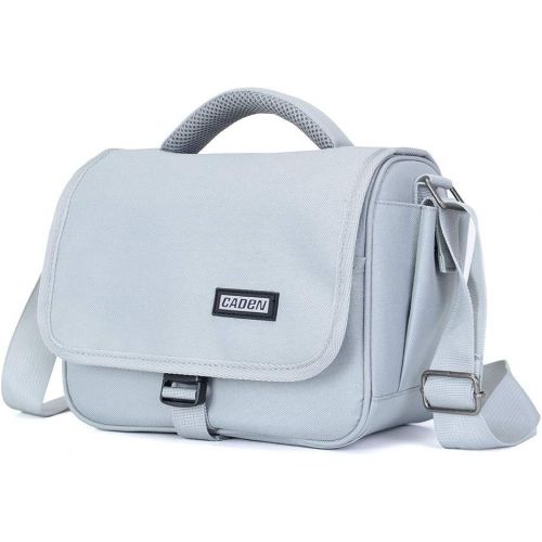  CADeN Camera Bag Case Shoulder Crossbody Bag Compatible for Nikon, Canon, Sony, DSLR SLR Mirrorless Cameras and Lenses (1.0 White, Medium)