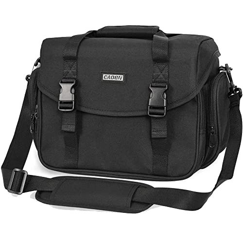  CADeN Camera Bag Case Shoulder Messenger Bag with Tripod Holder Compatible for Nikon, Canon, Sony, DSLR SLR Mirrorless Cameras?Waterproof (Black)