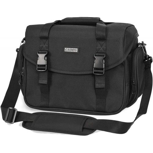  CADeN Camera Bag Case Shoulder Messenger Bag with Tripod Holder Compatible for Nikon, Canon, Sony, DSLR SLR Mirrorless Cameras?Waterproof (Black)