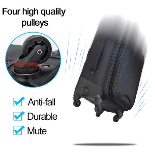  CADeN Camera Backpack Trolley Case with Mute Alloy Axis Spinner Wheel, Waterproof Large Capacity Rolling Camera Bag for DSLR Camera, Lens, Flash, Tripod, 17 Inch Laptop, Drone and