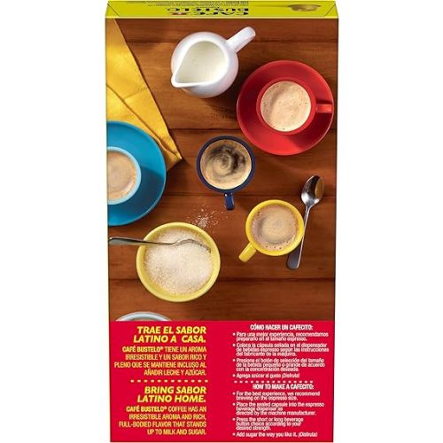  Cafe Bustelo Aluminum Espresso Capsules, Dark Roast Coffee, Nespresso OriginalLine Compatible, Intensity 11, 40 Count