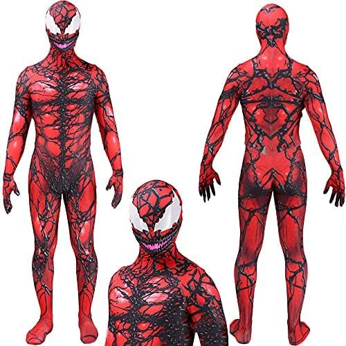  할로윈 용품CAFELE Halloween Venom Carnage Cletus Kasady Chest Dead Superhero Bodysuit Halloween Cosplay Party for Teens Adults