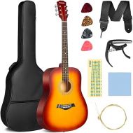 CAHAYA Acoustic Guitar For Beginner 41-inch - Full Size Wood Guitar Kit for Kids and Adults with Guitar bag Brass strings Capo String Pick and Clean Cloth for Gift CY0353