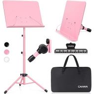 CAHAYA Sheet Music Stand & Tabletop Music Stand Solid Back with Carrying Bag for Books Notes Laptop Tablet Pink CY0194