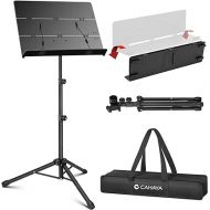 CAHAYA Foldable Sheet Music Stand with Tri-fold Panel Portable Music Stand with Carrying Bag Matte Frosted Metal Material Sturdy Height Adjustable CY0317