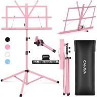 CAHAYA Sheet Music Stand Folding Music Stand Portable with Carrying Bag for Books Notes Pink CY0204-1
