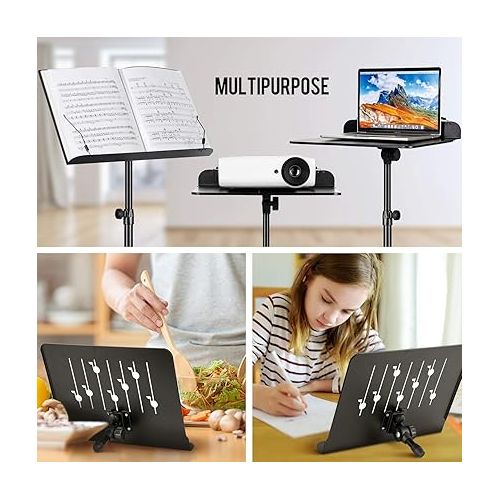  CAHAYA Sheet Music Stand with Carry Bag Notes Books Stand Laptop Stand Tablet Desk Top Stand CY0234