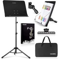 CAHAYA Sheet Music Stand Metal Portable with Carrying Bag, Sheet Music Folder, Projector Stand, Portable Podium Stand, Laptop iPad Stand, Music Book Stand