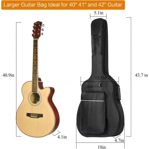  CAHAYA Guitar Bag [Premium Version] for 41 42 Inch Acoustic Guitar Gig Bag 0.5in Extra Thick Sponge Overly Padded Waterproof Guitar Case Soft Guitar Backpack Case with Pockets Orga
