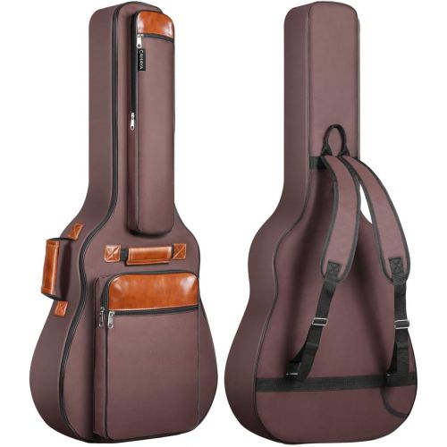  [아마존베스트]CAHAYA Guitar Bag 40 41 42 Inches 6 Pockets Guitar Case Waterproof Oxford Cloth 0.5 Inch Extra Thick Sponge Overly Padded for Acoustic Classical Guitar with Anti-theft Pocket