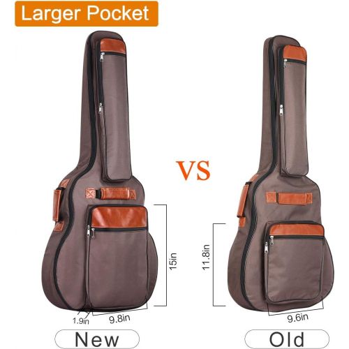  [아마존베스트]CAHAYA Guitar Bag 40 41 42 Inches 6 Pockets Guitar Case Waterproof Oxford Cloth 0.5 Inch Extra Thick Sponge Overly Padded for Acoustic Classical Guitar with Anti-theft Pocket