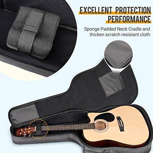  [아마존베스트]CAHAYA Guitar Bag Acoustic Reinforced 0.8 Inch Thick Sponge Overly Soft Padded Guitar Case with 5 Pockets,Neck Cradle,Back Hanger Loop for 40 41 42 Inches Acoustic Classical Guitar