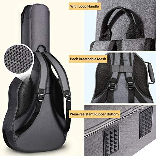  [아마존베스트]CAHAYA Guitar Bag Acoustic Reinforced 0.8 Inch Thick Sponge Overly Soft Padded Guitar Case with 5 Pockets,Neck Cradle,Back Hanger Loop for 40 41 42 Inches Acoustic Classical Guitar