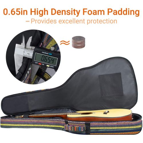  [아마존베스트]CAHAYA Acoustic Guitar Bag with Neck Cradle Bohemian Vintage Guitar Case 0.65in Thick Sponge Padded Guitar Case for 40 41 42 Inch Acoustic Classical Guitars