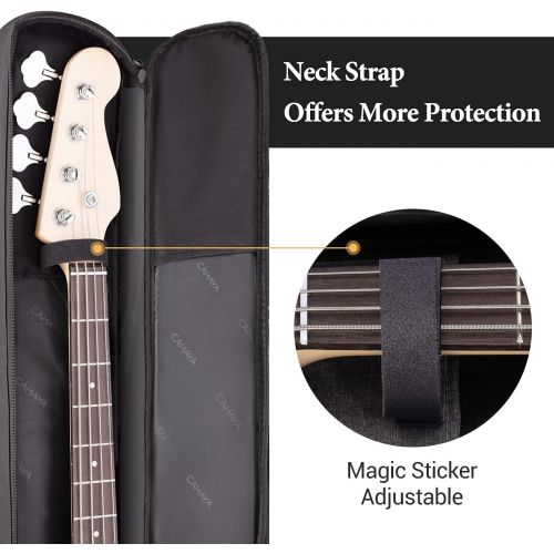  [아마존베스트]CAHAYA Electric Bass Guitar Bag Gig Bag Backpack Padded Soft Case 0.3 inch Padding Lightweight Black