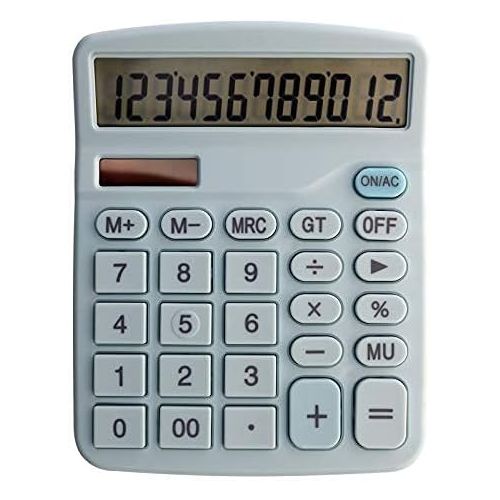  CAIHELONG Desktop Calculator Large Display，Solar Basic Calculator with 12 Digits, Simple Cute Calculator (Blue)