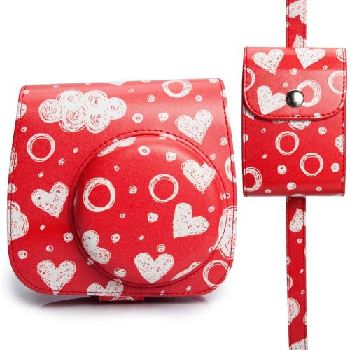  CAIUL Compatible Mini Photo Case Bag for Storing Films and Photos Taken by Fujifilm Instax Mini 8 8+ 9 7s 70 90 25 26 50s (Love Heart)