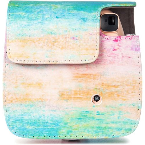  CAIUL Compatible Mini 9 Groovy Camera Case Bag for Fujifilm Instax Mini 8 8+ 9 Camera - Rainbow Mist