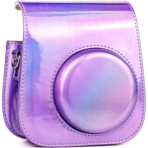  CAIUL Compatible Mini 11 Groovy Camera Case Bag for Fujifilm Instax Mini 11 8 8+ 9 Camera - Symphony Purple