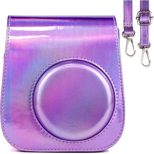  CAIUL Compatible Mini 11 Groovy Camera Case Bag for Fujifilm Instax Mini 11 8 8+ 9 Camera - Symphony Purple