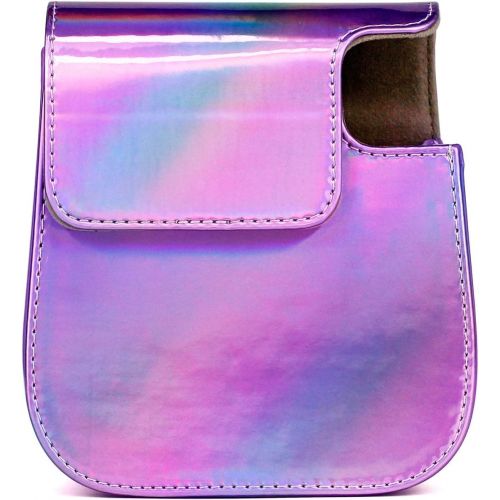  CAIUL Compatible Mini 11 Groovy Camera Case Bag for Fujifilm Instax Mini 11 8 8+ 9 Camera - Symphony Purple