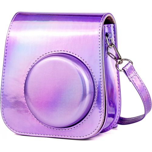  CAIUL Compatible Mini 11 Groovy Camera Case Bag for Fujifilm Instax Mini 11 8 8+ 9 Camera - Symphony Purple