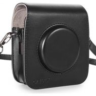 CAIUL Compatible Vintage PU Leather Square Case Bag for Fujifilm Instax Square SQ10 Instant Camera (Black)