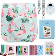 CAIUL Compatible Mini 11 Camera Case Bundle with Album, Filters and Other Accessories for Fujifilm Instax Mini 11 (Banana Leaf Flamingo, 7 Items)