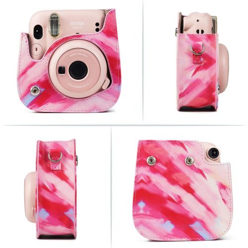  CAIUL Compatible Mini 11 Groovy Camera Case Bag for Fujifilm Instax Mini 11 8 8+ 9 Camera - Colorful Pattern