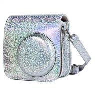 CAIUL Compatible Mini 9 Groovy Camera Case Bag for Fujifilm Instax Mini 8 8+ 9 Camera - Crystal Flash Silver