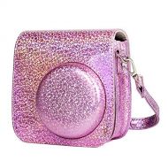 CAIUL Compatible Mini 9 Groovy Camera Case Bag for Fujifilm Instax Mini 8 8+ 9 Camera - Crystal Flash Pink