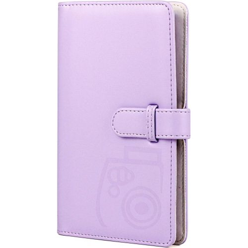  CAIUL Compatible 96 Pockets Mini Wallet Photo Album with PU Leather Cover for Fujifilm Instax Mini 11 9 8 8+ 70 7s 90 25 26 Films (Light Purple)