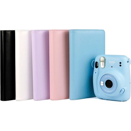  CAIUL Compatible 96 Pockets Mini Wallet Photo Album with PU Leather Cover for Fujifilm Instax Mini 11 9 8 8+ 70 7s 90 25 26 Films (Light Purple)