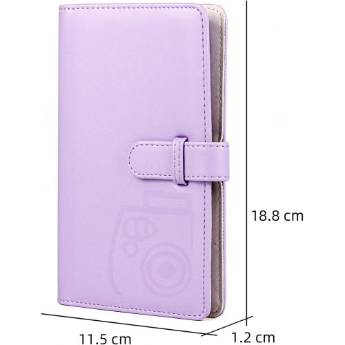  CAIUL Compatible 96 Pockets Mini Wallet Photo Album with PU Leather Cover for Fujifilm Instax Mini 11 9 8 8+ 70 7s 90 25 26 Films (Light Purple)