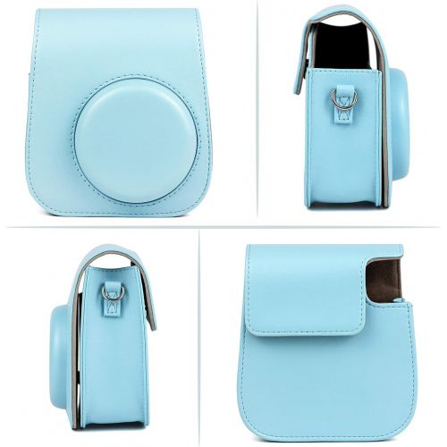  CAIUL Compatible Mini 11 Camera Case Bundle with Album, Filters and Other Accessories for Fujifilm Instax Mini 11 (Blue, 7 Items)
