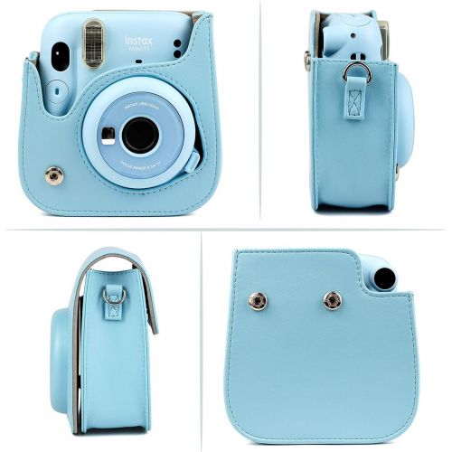  CAIUL Compatible Mini 11 Camera Case Bundle with Album, Filters and Other Accessories for Fujifilm Instax Mini 11 (Blue, 7 Items)