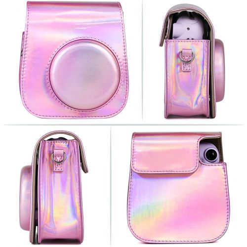  CAIUL Compatible Mini 11 Camera Case Bundle with Album, Filters and Other Accessories for Fujifilm Instax Mini 11 (Symphony Pink, 7 Items)