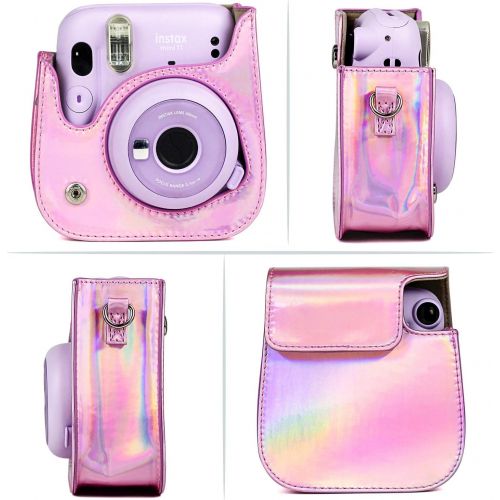  CAIUL Compatible Mini 11 Camera Case Bundle with Album, Filters and Other Accessories for Fujifilm Instax Mini 11 (Symphony Pink, 7 Items)