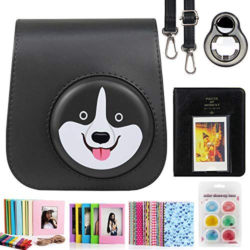  CAIUL Compatible Mini 11 Camera Case Bundle with Album, Filters and Other Accessories for Fujifilm Instax Mini 11 (Black Husky, 7 Items)