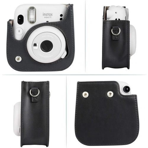  CAIUL Compatible Mini 11 Camera Case Bundle with Album, Filters and Other Accessories for Fujifilm Instax Mini 11 (Black Husky, 7 Items)
