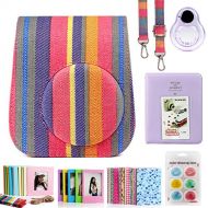 CAIUL Compatible Mini 11 Camera Case Bundle with Album, Filters and Other Accessories for Fujifilm Instax Mini 11 (Colorful Stripes, 7 Items)