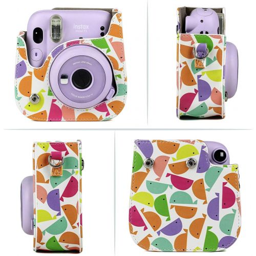  CAIUL Compatible Mini 11 Camera Case Bundle with Album, Filters and Other Accessories for Fujifilm Instax Mini 11 (Colorful Whale, 7 Items)